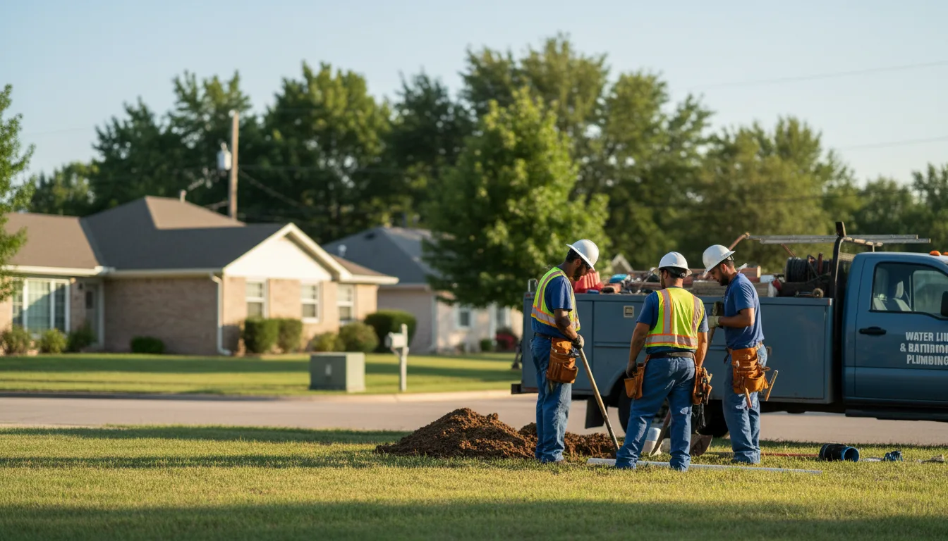 Residential water line and bathroom plumbing service in Gobler, MO